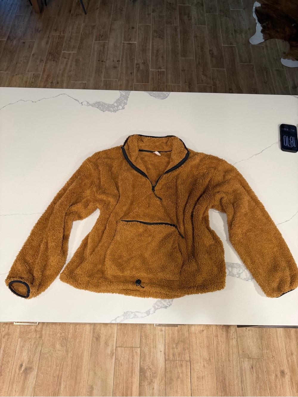 Cozy Oversized Sherpa Pullover Jacket - Teddy Bear Brown